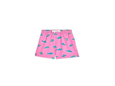Chubbies The Pink Apex Swimmers (boys Lined Swim Trunk) (big Kid) Boy's Swimwear Bright Pink/pattern Base : X