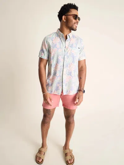 Chubbies The Resort Wear Shirt Mens Navy Floral Print Button-down Dsgl1226 In Blue
