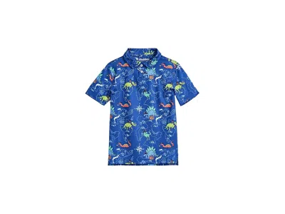 Chubbies The Rex Marks The Spot (boys Performance Polo) (big Kid) Boy's Clothing Bright Blue/pattern Base : L