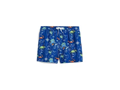 Chubbies The Rex Marks The Spots (boys Lined Swim Trunk) (big Kid) Boy's Swimwear Bright Blue/pattern Base : 