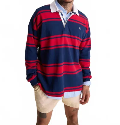 Chubbies The Scrum Rugby Stripe Shirt In Multi In Blue