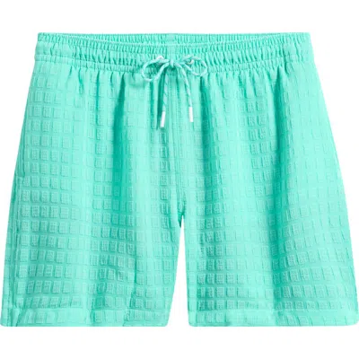 Chubbies The Soft Lagoons 5.5-inch Grid Textured Swim Trunks In Blue