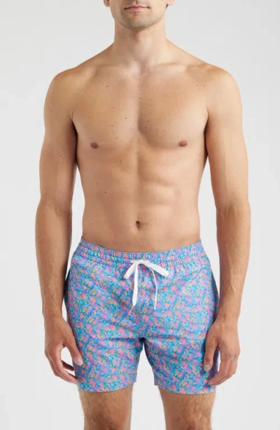 Chubbies The Spades Floral Swim Trunks In Blue
