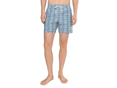 Chubbies The Technicolor Stitches 5.5 (classic Lined Swim Trunks) In Blue