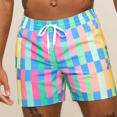 Chubbies The Technicolor Stitches Swim Trunks In Multi In Blue