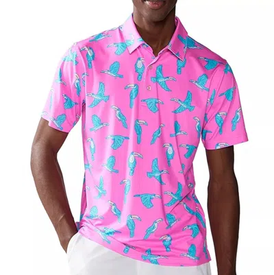 CHUBBIES THE TOUCAN DO IT POLO MENS PRINTED GOLF SHIRT PERFORMANCE NWO75