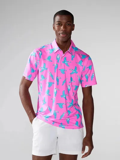 CHUBBIES THE TOUCAN DO IT POLO SHIRT MEN'S BIRDS PRINT GOLF RED254