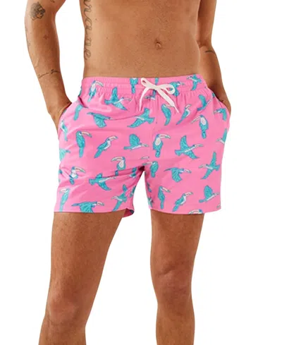 Chubbies The Toucan Do Its Swim Trunk Mens Pink Stretch Drawstring Waist Dsgl638