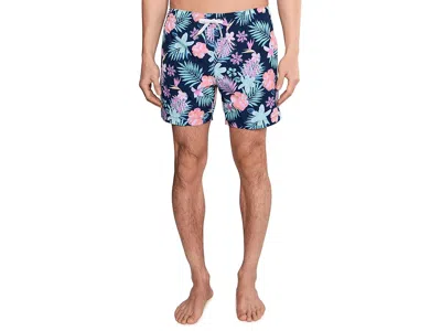 Chubbies The Tropic Like Its Hots 5.5 (classic Lined Swim Trunks) Men's Swimwear Navy Floral: Sm In Blue