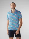 Chubbies The Tropical Bunch Polo Shirt Men's Multi Collared Performance Red258 In Blue