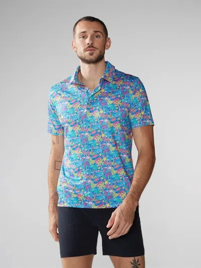 Chubbies The Tropical Bunch Polo Shirt Men's Multi Collared Performance Red258 In Blue