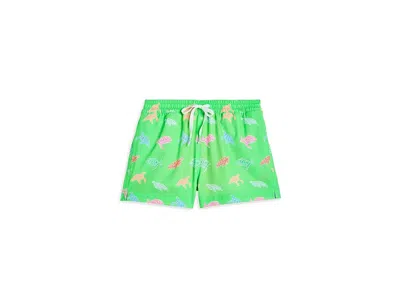 Chubbies The Turtally Awesomes (boys Lined Swim Trunk) (big Kid) Boy's Swimwear Bright Green/pattern Base : X