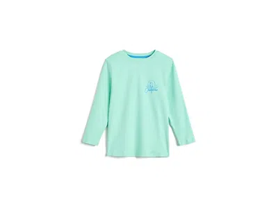Chubbies The Weekends Only (boys Sun Shirt Crewneck) (big Kid) Boy's Swimwear Teal/graphic Print : Sm (8/9 Ye In Green