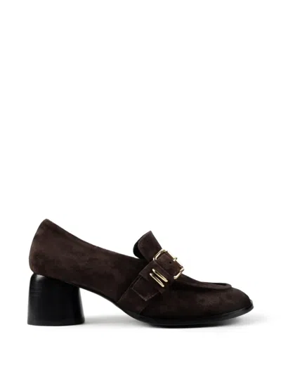 Chuckies Buckle-detail Suede Pumps In Brown