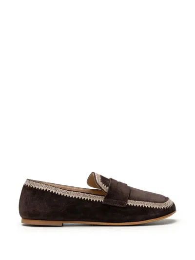 Chuckies Crochet-trim Suede Loafers