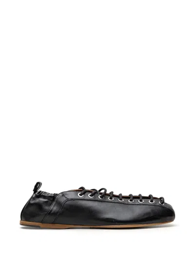 Chuckies Lace-up Leather Ballet Flats