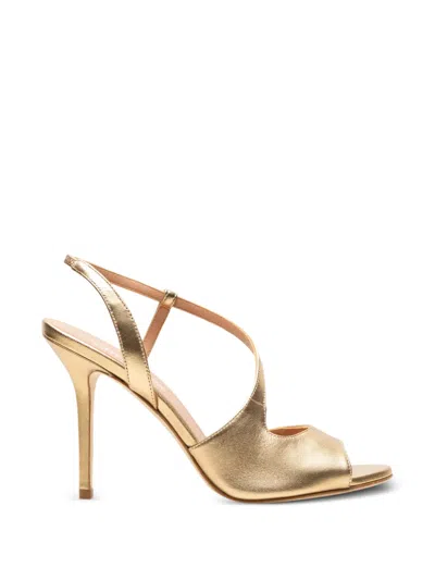 Chuckies Leather Heeled Sandals In Gold