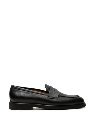 Chuckies Leather Penny Loafers In Black