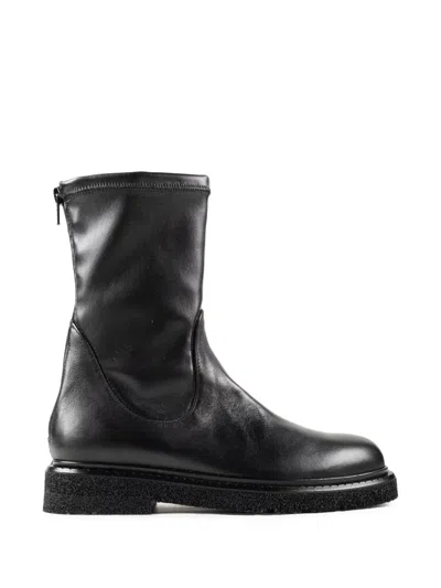 Chuckies Leather Rear-zip Ankle Boots In Transparent