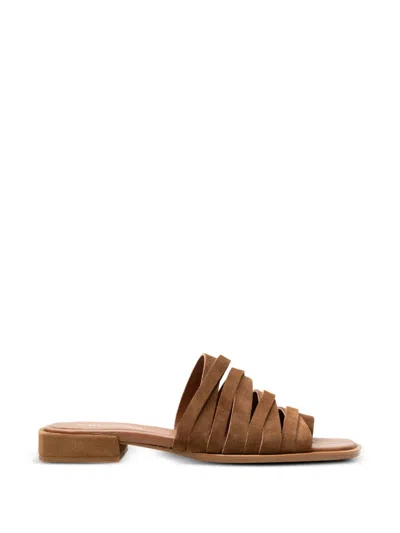 Chuckies Multi-strap Suede Sandals In Brown