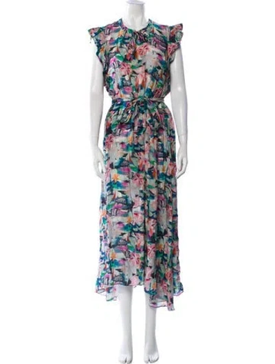 Pre-owned Chufy Floral Print Long Dress In Multi
