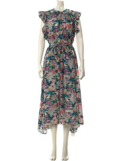 Pre-owned Chufy Floral Print Long Dress In Multi