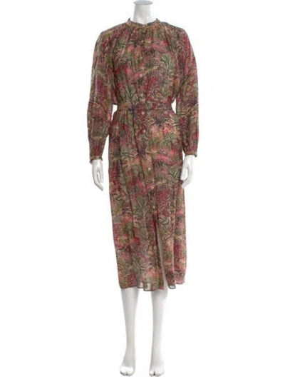Pre-owned Chufy Floral Print Long Dress In Neutral
