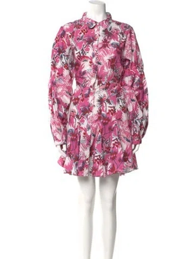 Pre-owned Chufy Floral Print Mini Dress In Pink