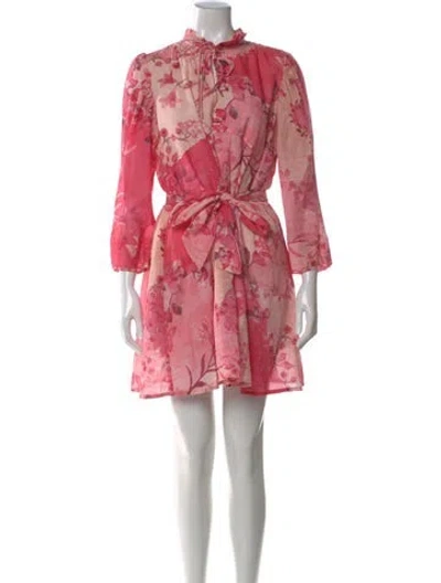 Pre-owned Chufy Floral Print Mini Dress In Pink