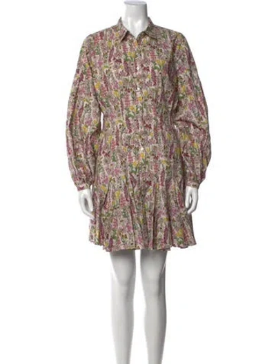 Pre-owned Chufy Floral Print Mini Dress In Pink
