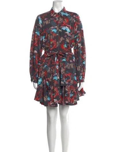 Pre-owned Chufy Floral Print Mini Dress In Red