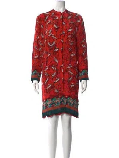 Pre-owned Chufy Floral Print Mini Dress In Red
