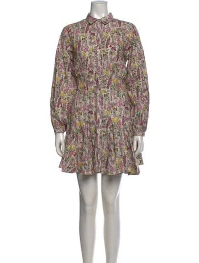 Pre-owned Chufy Floral Print Mini Dress W/ Tags In Pink