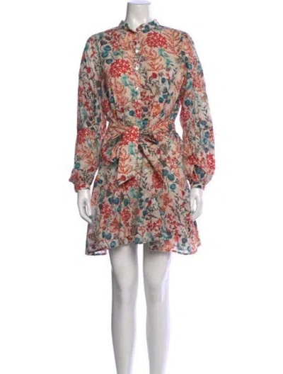 Pre-owned Chufy Floral Print Mini Dress In White