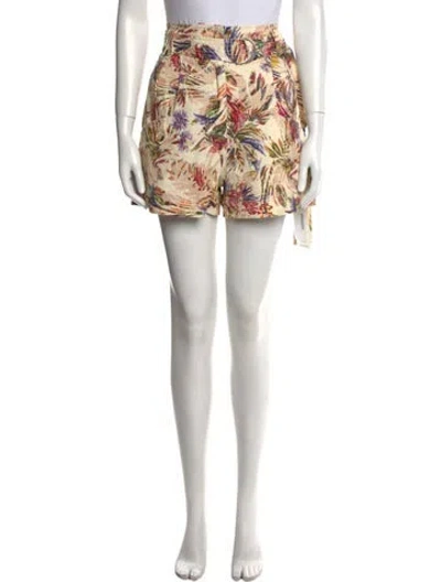 Pre-owned Chufy Floral Print Mini Shorts In Neutral