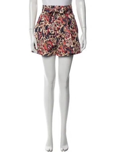 Pre-owned Chufy Floral Print Mini Shorts In Neutral