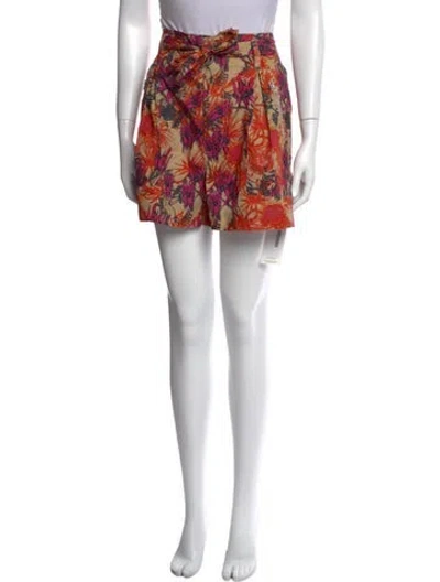 Pre-owned Chufy Floral Print Mini Shorts In Red