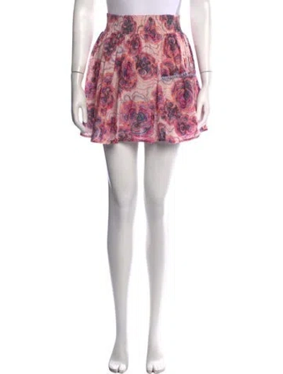 Pre-owned Chufy Floral Print Mini Skirt In Pink