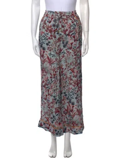 Pre-owned Chufy Floral Print Wide Leg Pants In Neutral