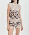 Chufy Hand Made Hari Crochet Top In Deena Moon In Multi