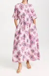 Shop Chufy Horus Maxi Dress In Mikkel Cream In Purple