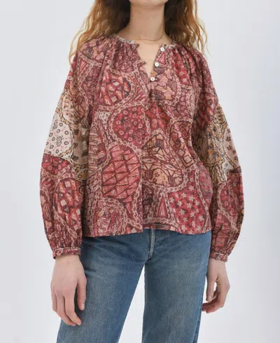 Chufy Ivy Organic Cotton Blouse In Cairo Red In Multi
