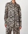 CHUFY LIV BUTTON DOWN SHIRT IN STENCIL BLACK