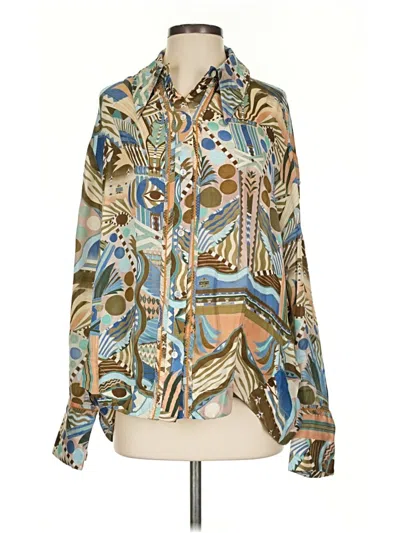 Pre-owned Chufy Long Sleeve Blouse In Blue