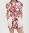 Chufy Marcia Organic Cotton Playsuit In Daxa Berry In Multi