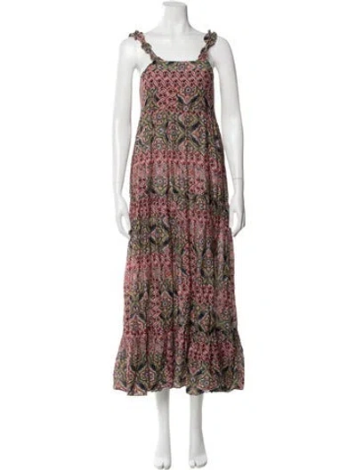 Pre-owned Chufy Paisley Print Long Dress In Red