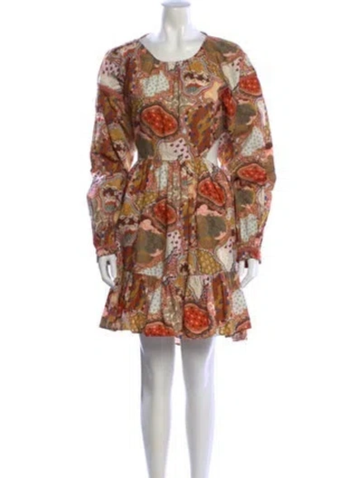 Pre-owned Chufy Paisley Print Mini Dress In Neutral