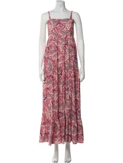 Pre-owned Chufy Patterned Long Dress In Pink
