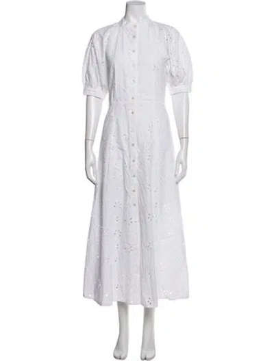 Pre-owned Chufy Patterned Long Dress W/ Tags In White