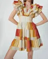 Chufy Poppy Organic Pleated Mini Dress In Multi